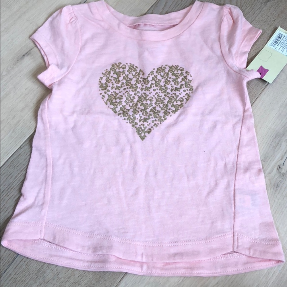 gold heart toddler tee